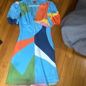 Staud Milla Mini Dress Puffed Sleeve 4